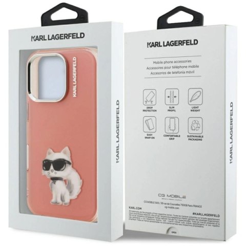 Etui Karl Lagerfeld IML Aquarelle Choupette & Logo na iPhone 16 Pro - różowe Karl Lagerfeld