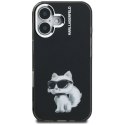 Etui Karl Lagerfeld IML Aquarelle Choupette & Logo na iPhone 16 - czarne Karl Lagerfeld