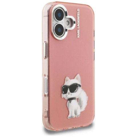Etui Karl Lagerfeld IML Aquarelle Choupette & Logo na iPhone 16 - różowe Karl Lagerfeld
