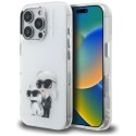 Etui Karl Lagerfeld IML Aquarelle Karl & Choupette & Logo na iPhone 16 Pro - białe Karl Lagerfeld