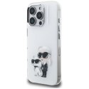 Etui Karl Lagerfeld IML Aquarelle Karl & Choupette & Logo na iPhone 16 Pro - białe Karl Lagerfeld