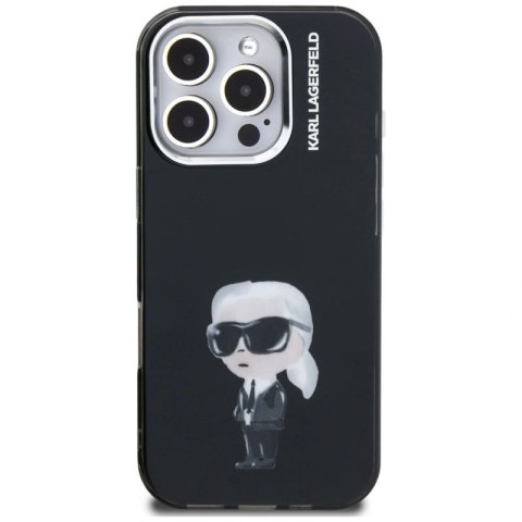 Etui Karl Lagerfeld IML Aquarelle Karl & Logo na iPhone 16 Pro - czarne Karl Lagerfeld