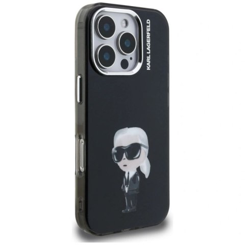 Etui Karl Lagerfeld IML Aquarelle Karl & Logo na iPhone 16 Pro - czarne Karl Lagerfeld