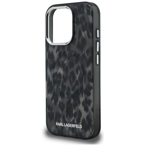 Etui Karl Lagerfeld IML Leopard Pattern MagSafe na iPhone 16 Pro - czarne Karl Lagerfeld