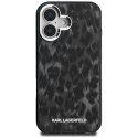 Etui Karl Lagerfeld IML Leopard Pattern MagSafe na iPhone 16 - czarne Karl Lagerfeld