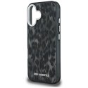 Etui Karl Lagerfeld IML Leopard Pattern MagSafe na iPhone 16 - czarne Karl Lagerfeld