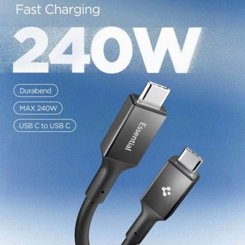Kabel Spigen Essential EB24012CC USB-C / USB-C 240W 120cm - czarny Spigen