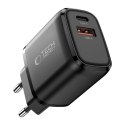 Ładowarka sieciowa Tech-Protect NCA45W-GAN 2-Porty USB-C / USB-A 45W - czarna Tech-Protect