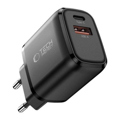 Ładowarka sieciowa Tech-Protect NCA45W-GAN 2-Porty USB-C / USB-A 45W - czarna Tech-Protect