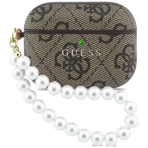 Etui Guess 4G Pearl Strap na AirPods Pro 3 - brązowe Guess