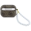 Etui Guess 4G Pearl Strap na AirPods Pro 3 - brązowe Guess