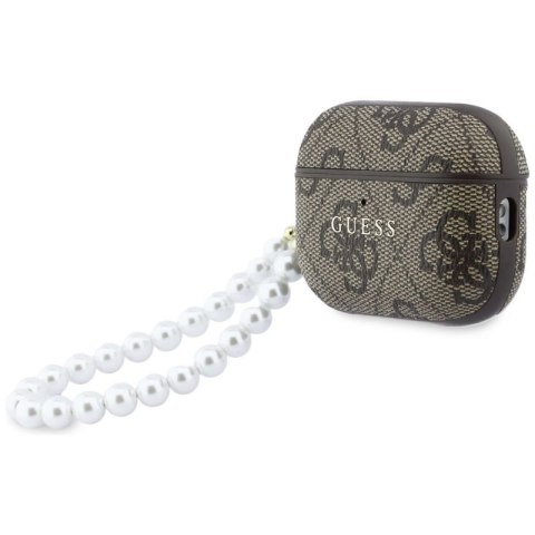 Etui Guess 4G Pearl Strap na AirPods Pro 3 - brązowe Guess