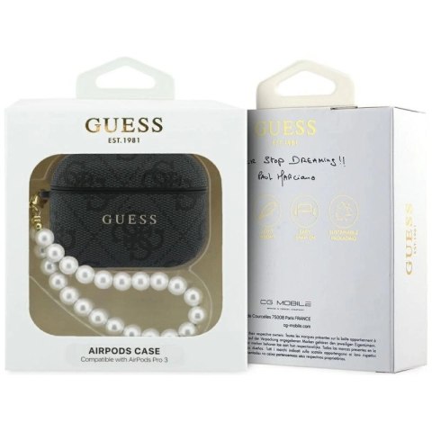 Etui Guess 4G Pearl Strap na AirPods Pro 3 - czarne Guess