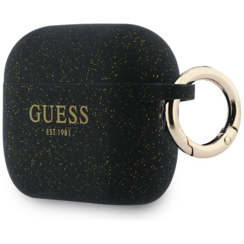 Etui Guess Silicone Glitter Ring na AirPods Pro 3 - czarne Guess