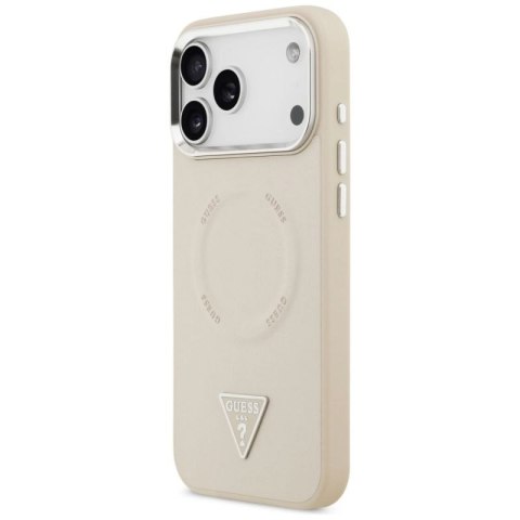 Etui Guess Triangle Logo MagSafe na iPhone 17 Pro - beżowe Guess
