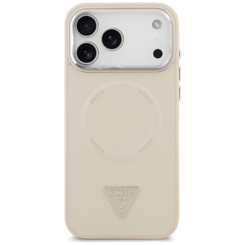 Etui Guess Triangle Logo MagSafe na iPhone 17 Pro - beżowe Guess
