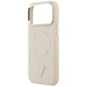 Etui Guess Triangle Logo MagSafe na iPhone 17 Pro - beżowe Guess