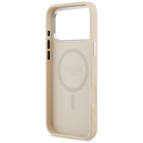 Etui Guess Triangle Logo MagSafe na iPhone 17 Pro - beżowe Guess