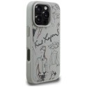 Etui Karl Lagerfeld Grained Pattern & Logo MagSafe na iPhone 16 Pro Max - szare Karl Lagerfeld