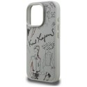 Etui Karl Lagerfeld Grained Pattern & Logo MagSafe na iPhone 16 Pro Max - szare Karl Lagerfeld