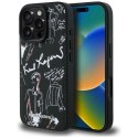 Etui Karl Lagerfeld Grained Pattern & Logo MagSafe na iPhone 16 Pro - czarne Karl Lagerfeld