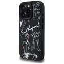 Etui Karl Lagerfeld Grained Pattern & Logo MagSafe na iPhone 16 Pro - czarne Karl Lagerfeld