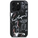 Etui Karl Lagerfeld Grained Pattern & Logo MagSafe na iPhone 16 Pro - czarne Karl Lagerfeld