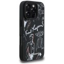 Etui Karl Lagerfeld Grained Pattern & Logo MagSafe na iPhone 16 Pro - czarne Karl Lagerfeld