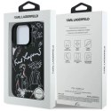 Etui Karl Lagerfeld Grained Pattern & Logo MagSafe na iPhone 16 Pro - czarne Karl Lagerfeld