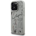 Etui Karl Lagerfeld Grained Pattern & Logo MagSafe na iPhone 16 Pro - szare Karl Lagerfeld