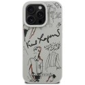 Etui Karl Lagerfeld Grained Pattern & Logo MagSafe na iPhone 16 Pro - szare Karl Lagerfeld
