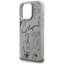 Etui Karl Lagerfeld Grained Pattern & Logo MagSafe na iPhone 16 Pro - szare Karl Lagerfeld