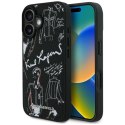 Etui Karl Lagerfeld Grained Pattern & Logo MagSafe na iPhone 16 - czarne Karl Lagerfeld