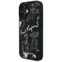 Etui Karl Lagerfeld Grained Pattern & Logo MagSafe na iPhone 16 - czarne Karl Lagerfeld