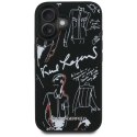 Etui Karl Lagerfeld Grained Pattern & Logo MagSafe na iPhone 16 - czarne Karl Lagerfeld