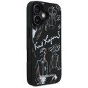 Etui Karl Lagerfeld Grained Pattern & Logo MagSafe na iPhone 16 - czarne Karl Lagerfeld