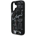Etui Karl Lagerfeld Grained Pattern & Logo MagSafe na iPhone 16 - czarne Karl Lagerfeld