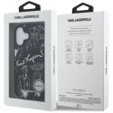 Etui Karl Lagerfeld Grained Pattern & Logo MagSafe na iPhone 16 - czarne Karl Lagerfeld