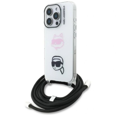 Etui Karl Lagerfeld IML Crossbody Karl&Choupette Head na iPhone 16 Pro - białe Karl Lagerfeld