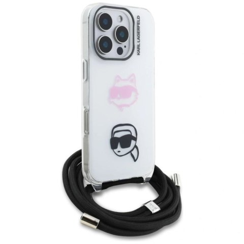 Etui Karl Lagerfeld IML Crossbody Karl&Choupette Head na iPhone 16 Pro - białe Karl Lagerfeld