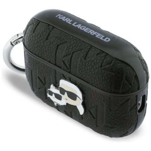 Etui Karl Lagerfeld Monogram Karl & Choupette Head na AirPods Pro 3 - czarne Karl Lagerfeld