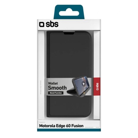 Etui SBS Wallet Smooth na Motorola Edge 60 Fusion z klapką - czarne SBS