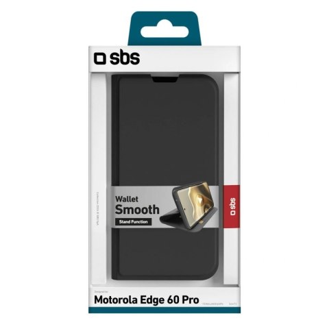 Etui SBS Wallet Smooth na Motorola Edge 60 Pro z klapką - czarne SBS