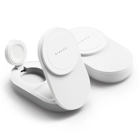 Ładowarka indukcyjna RINGKE QI2.2 25W 3w1 Magnetic MagSafe - biała Ringke