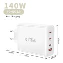 Ładowarka sieciowa Tech-Protect NC140W-GAN 4-Porty 140W - biała Tech-Protect
