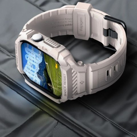Pasek Spigen Rugged Armor Pro V2 na Apple Watch (46 mm) - beżowy Spigen