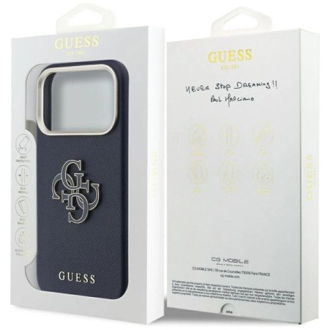 Etui Guess FW Resin Logo na iPhone 17 Pro - niebieskie Hikvision