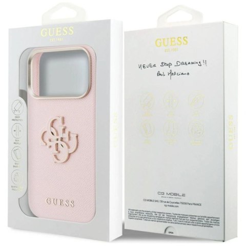 Etui Guess FW Resin Logo na iPhone 17 Pro - różowe Guess
