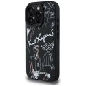 Etui Karl Lagerfeld Grained Pattern & Logo MagSafe na iPhone 16 Pro Max - czarne Karl Lagerfeld