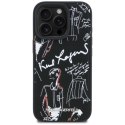 Etui Karl Lagerfeld Grained Pattern & Logo MagSafe na iPhone 16 Pro Max - czarne Karl Lagerfeld
